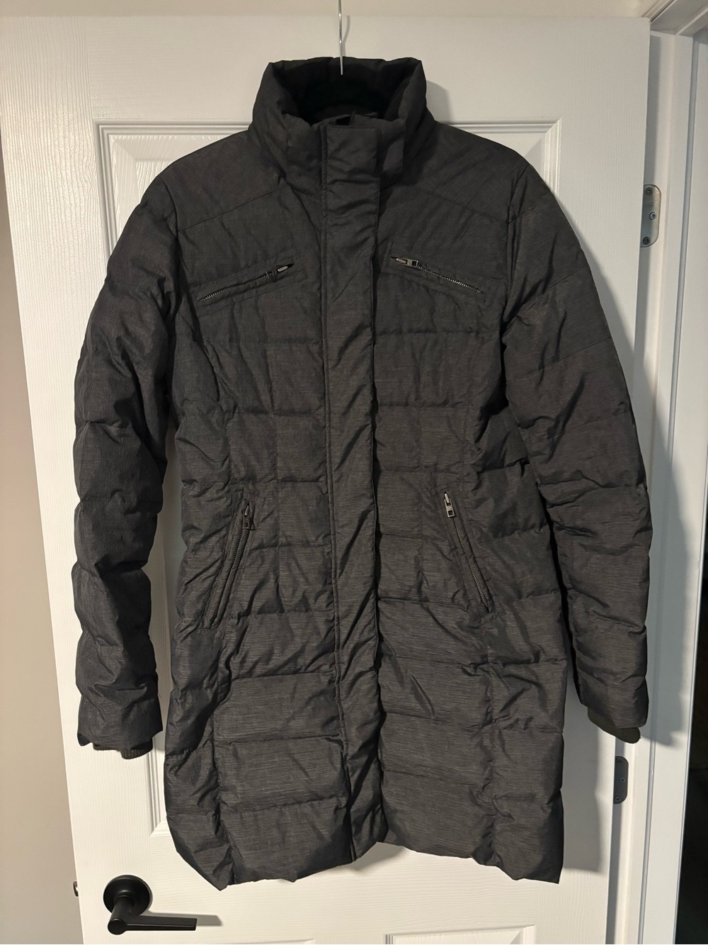 Roots Canada Goose Down Long Puffer Coat - Charcoal Grey, Size M - Picture 2 of 6